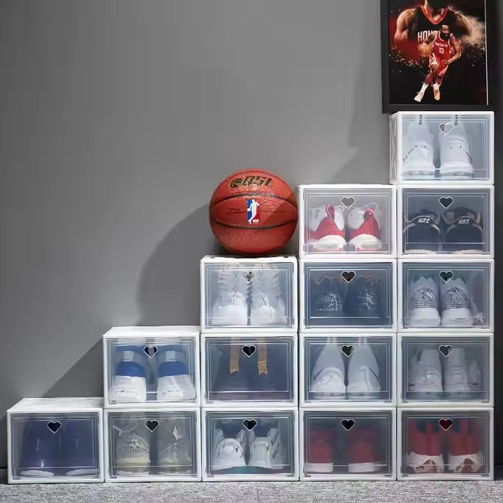 可折叠可堆叠塑料鞋盒