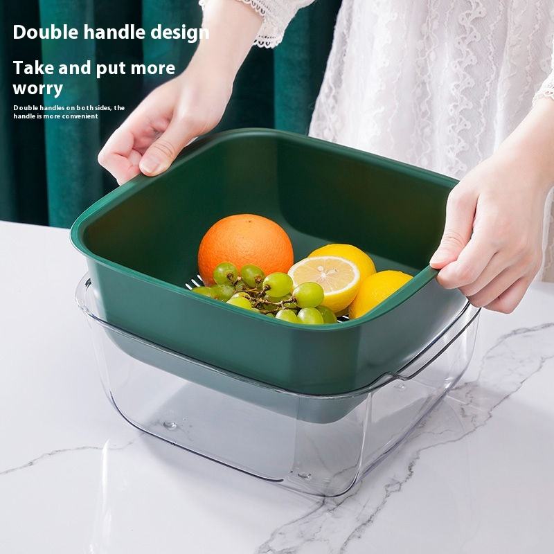 厨房双层加厚水果过滤篮