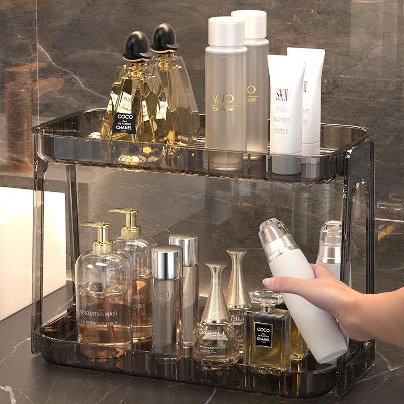 双层透明亚克力化妆品收纳盒