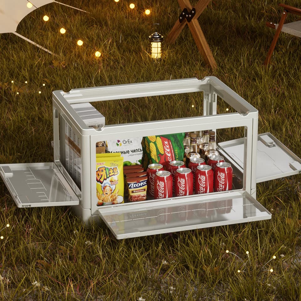 塑料PET折叠木盖收纳盒