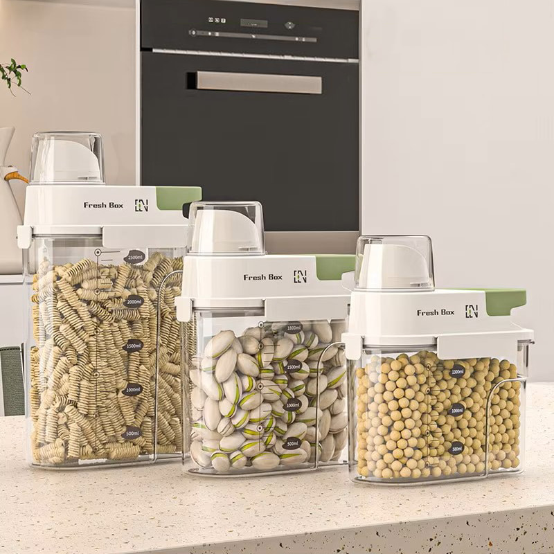 便携式透明双密封谷物储存容器